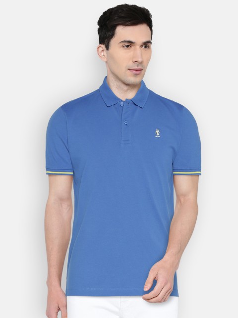 

Pepe Jeans Men Blue Solid Polo Collar T-shirt