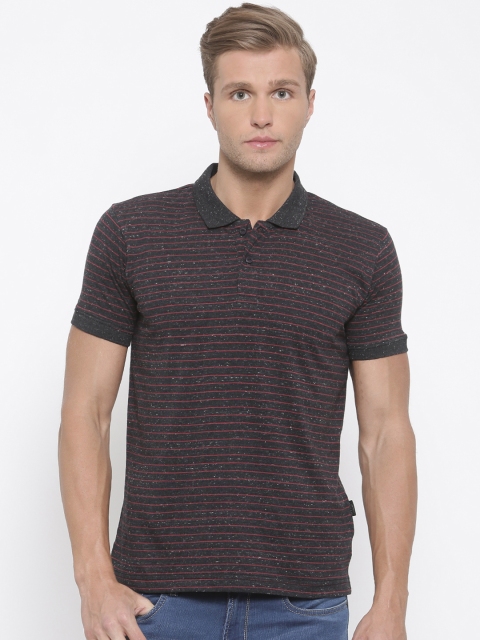 

Pepe Jeans Men Black & Red Striped Polo T-Shirt