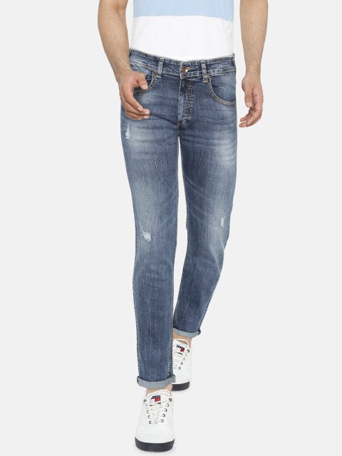 

Pepe Jeans Men Blue Slim Fit Low-Rise Mildly Distressed Stretchable Jeans