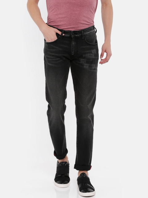 

Pepe Jeans Men Black Slim Fit Low-Rise Mildly Distressed Stretchable Jeans