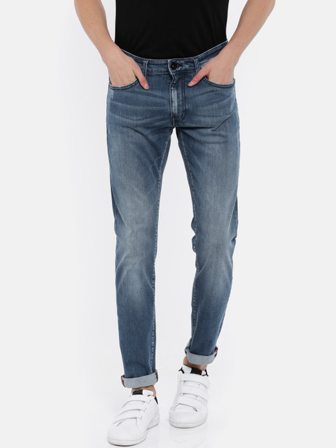 

Pepe Jeans Men Blue Slim Fit Low-Rise Low Distress Stretchable Jeans