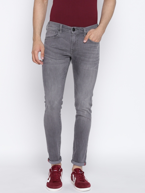 

Pepe Jeans Men Grey Super Slim Fit Low-Rise Low Distress Stretchable Jeans