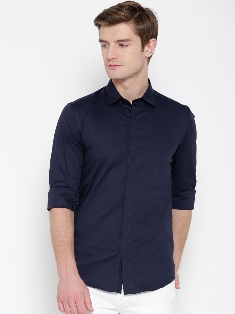 

Antony Morato Men Navy Blue Slim Fit Solid Casual Shirt