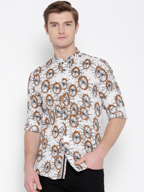 

Antony Morato Men White & Black Slim Fit Printed Casual Shirt