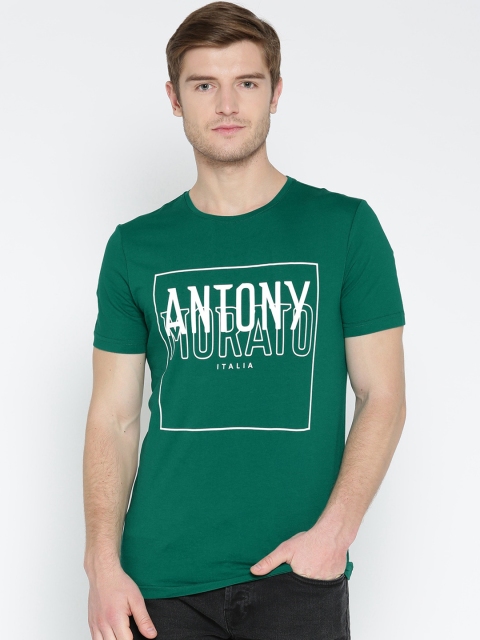 

Antony Morato Men Green Printed Round Neck T-shirt