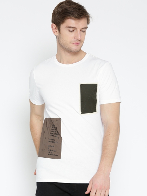 

Antony Morato Men White Printed Back Round Neck T-shirt