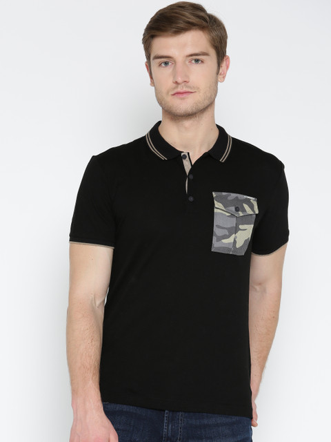 

Antony Morato Men Black Solid Polo Collar T-shirt
