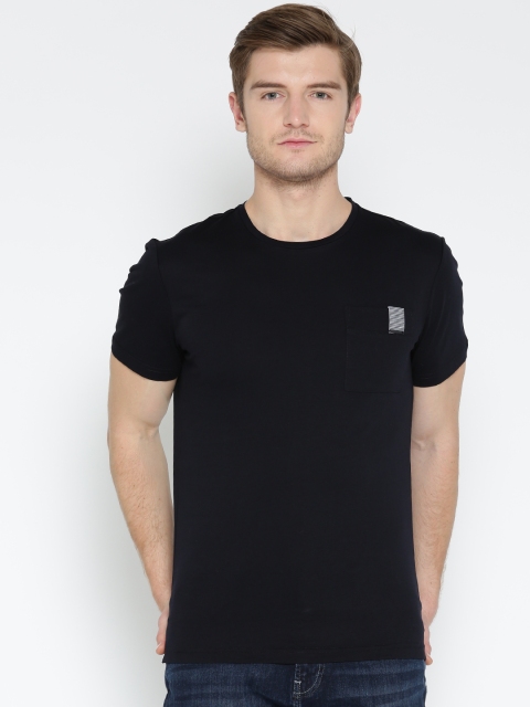 

Antony Morato Men Navy Blue Solid Round Neck T-shirt