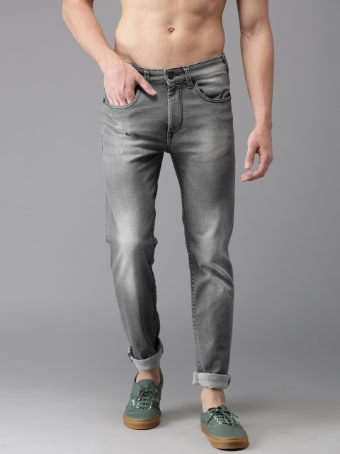 

HERE&NOW Men Grey Slim Fit Mid-Rise Clean Look Stretchable Jeans