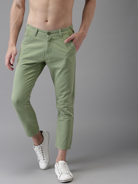 

Moda Rapido Men Green Slim Fit Solid Cropped Chinos