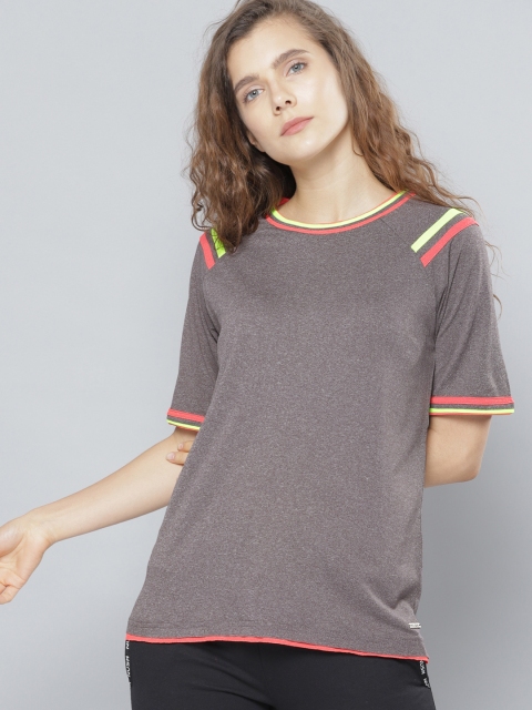 

NUSH Women Grey Solid Round Neck T-shirt