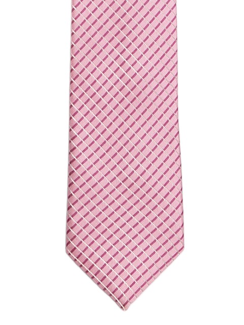 

Alvaro Castagnino Pink & White Checked Skinny Tie