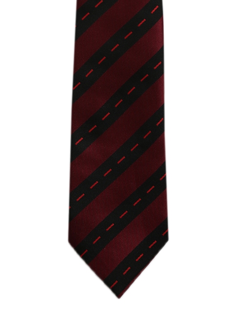 

Alvaro Castagnino Maroon & Black Striped Skinny Tie