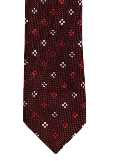 

Alvaro Castagnino Maroon & White Printed Skinny Tie