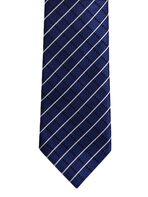 

Alvaro Castagnino Blue & White Striped Skinny Tie