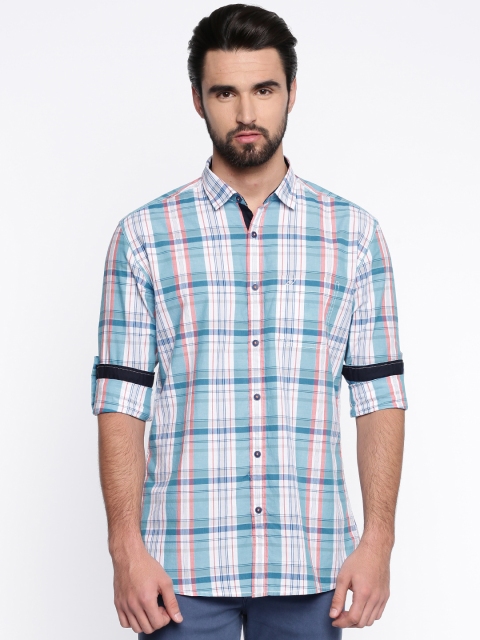 

Nature Casuals Men Blue & Off-White Regular Fit Checked Casual Shirt