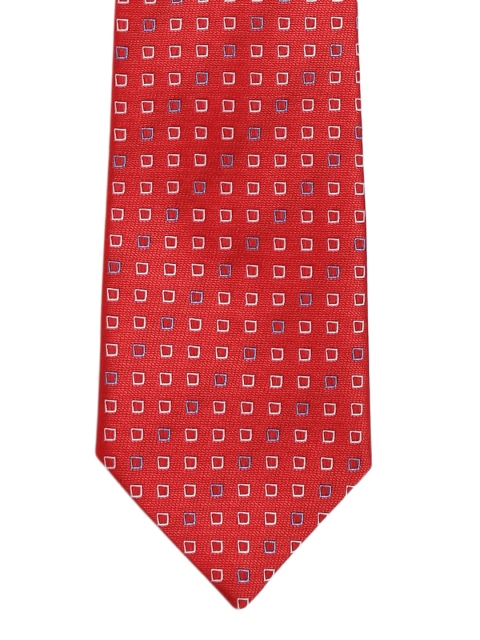 

Alvaro Castagnino Men Red Woven Design Skinny Tie