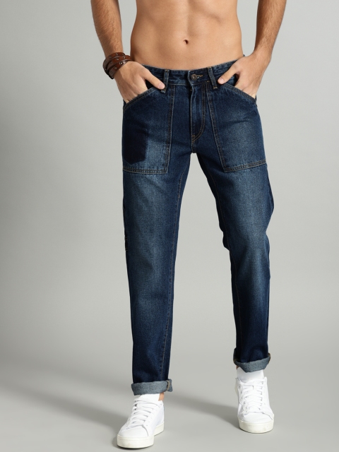 

Roadster Men Navy Slim Fit Mid-Rise Clean Look Jeans, Navy blue
