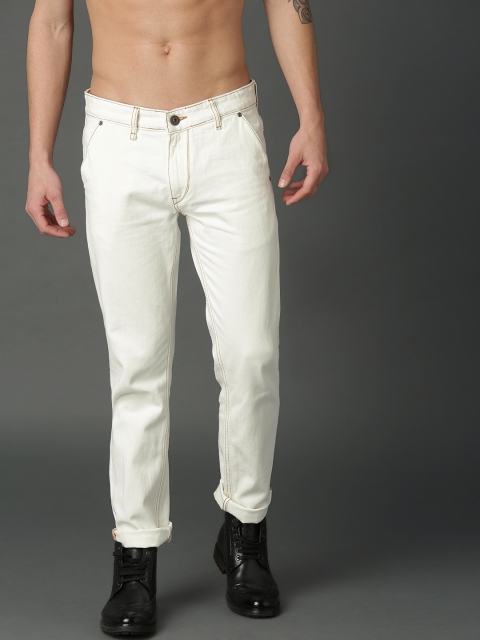 

Roadster Men Off-White Regular Fit Mid-Rise Clean Look Jeans