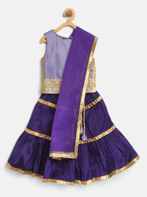 

A.T.U.N All Things Uber Nice Girls Purple Lehenga Choli with Dupatta