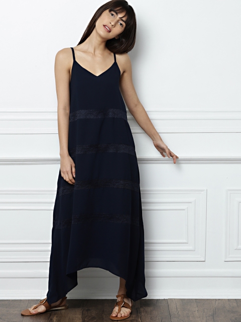 

all about you Women Navy Blue Solid Maxi Dress
