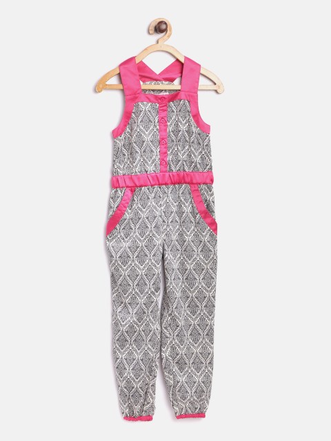

Nauti Nati Girls Black & White Printed Jumpsuit