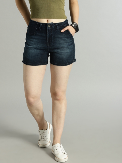 

Roadster Women Blue Washed Regular Fit Denim Shorts