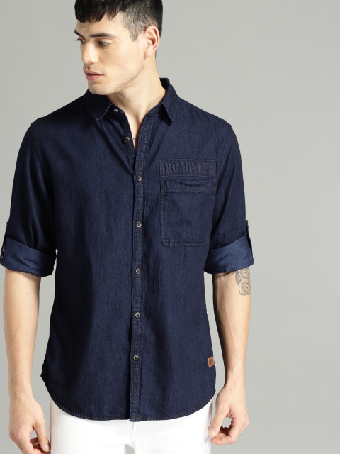 

Roadster Men Blue Regular Fit Solid Casual Denim Shirt