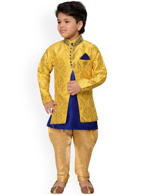 

AJ Dezines Baby Boys Indo Western Sherwani Set for Kids, Yellow