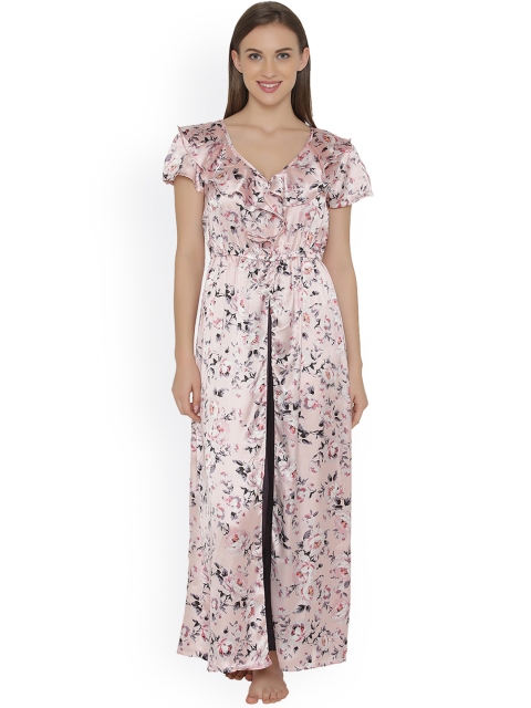 

Clovia Pink Printed Nightdress NS1049P22