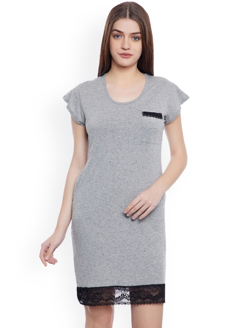 

Clovia Grey Printed Nightdress NS0802P01