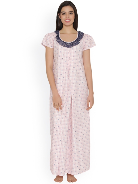 

Clovia White Printed Nightdress NS0930P18