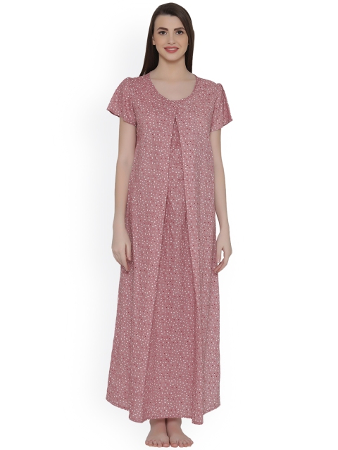 

Clovia Pink Printed Nightdress NS0991P22