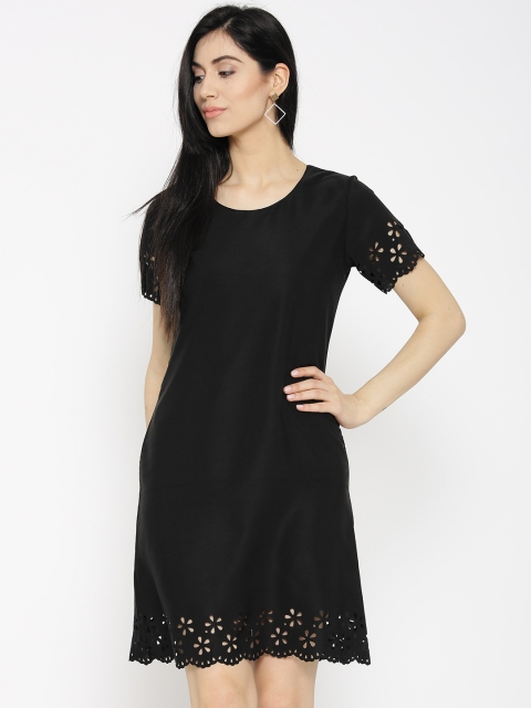 

U&F Women Black Solid A-Line Dress