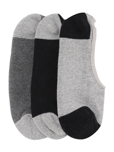 

Mast & Harbour Men Pack of 3 Colourblocked Shoeliners, Grey