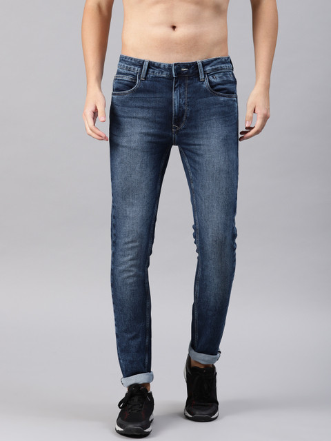 

HRX by Hrithik Roshan Men Blue Skinny Fit Mid-Rise Clean Look Stretchable Jeans