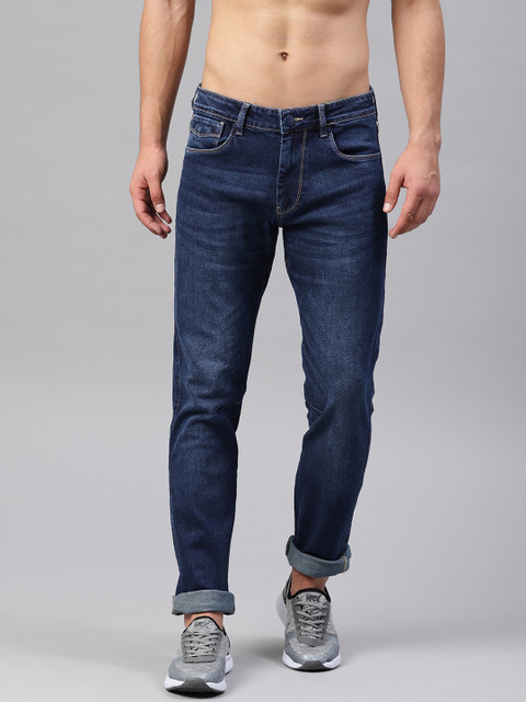 

HRX by Hrithik Roshan Men Blue Slim Fit Mid-Rise Clean Look Stretchable Jeans
