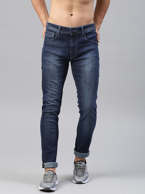 

HRX by Hrithik Roshan Men Blue Slim Fit Mid-Rise Clean Look Stretchable Jeans