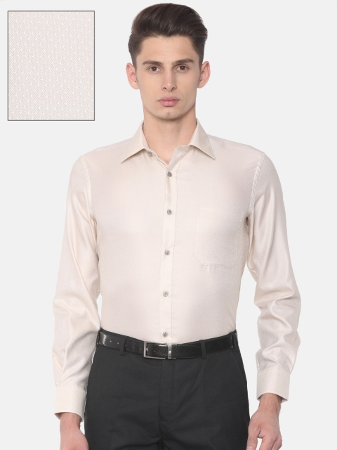 

Raymond Men Beige Contemporary Regular Fit Self Design Formal Shirt