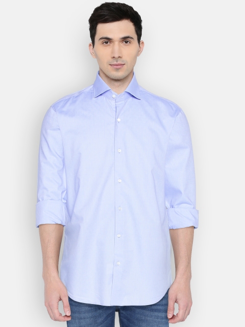 

Raymond Men Blue Regular Fit Self Designed Casual Shirt