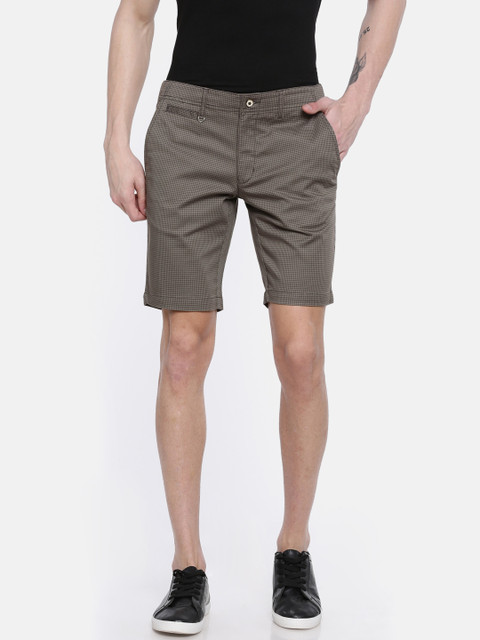 

Park Avenue Men Grey Printed Slim Fit Regular Shorts