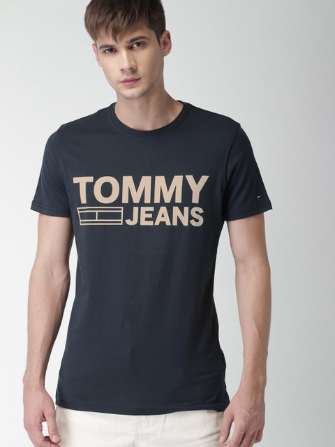 

Tommy Hilfiger Men Navy Blue Printed Round Neck T-shirt