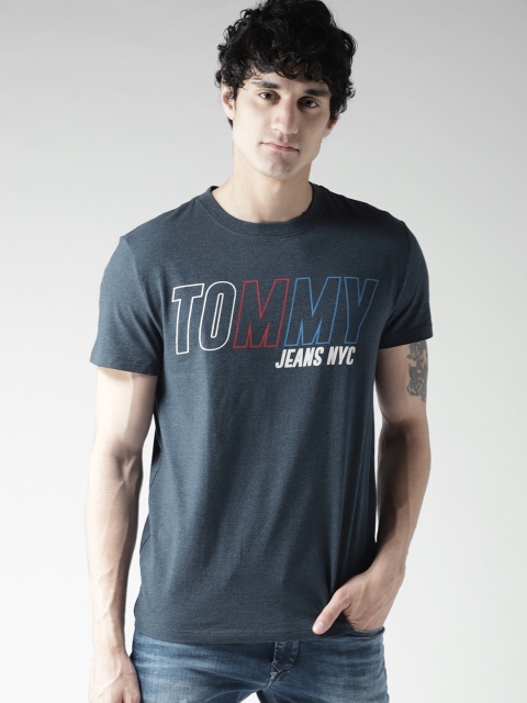 

Tommy Hilfiger Men Blue Printed Round Neck T-shirt