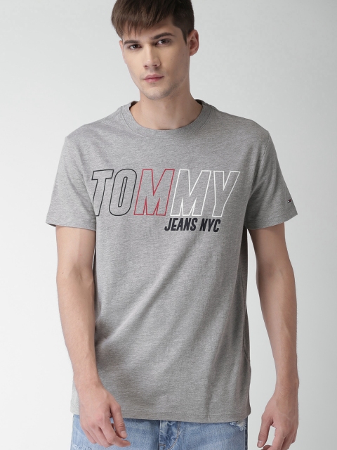 

Tommy Hilfiger Men Grey Printed Round Neck T-shirt