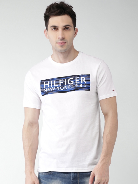 

Tommy Hilfiger Men White Printed Round Neck T-shirt