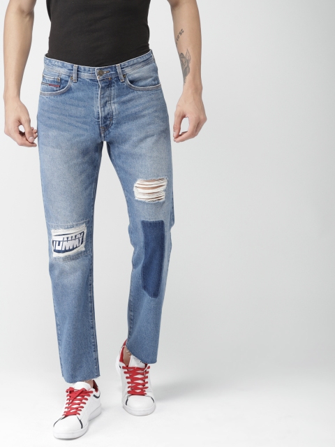 

Tommy Hilfiger Men Blue Straight Fit Low-Rise Mildly Distressed Jeans