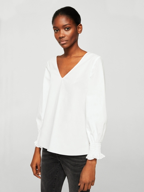 

MANGO Women White Solid Top