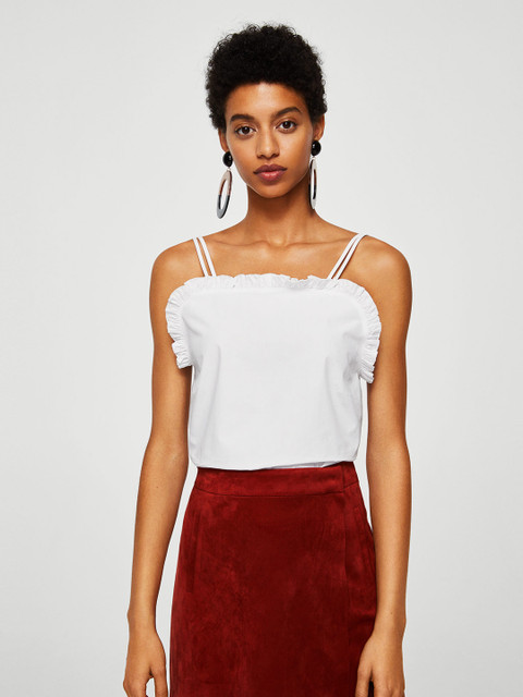 

MANGO Women White Solid Top