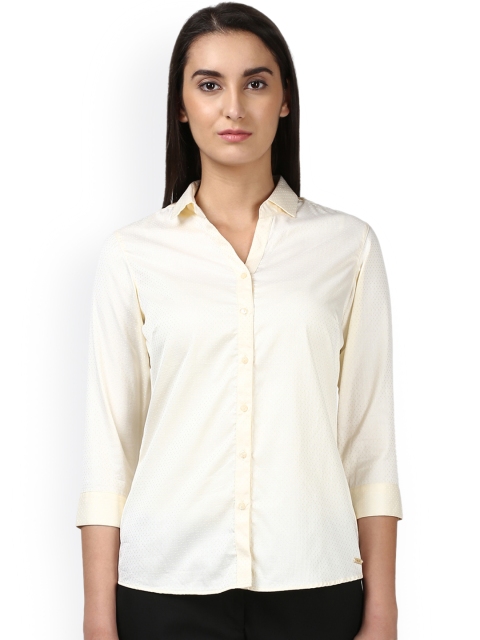 

Park Avenue Women Yellow Regular Fit Solid Formal Shirt