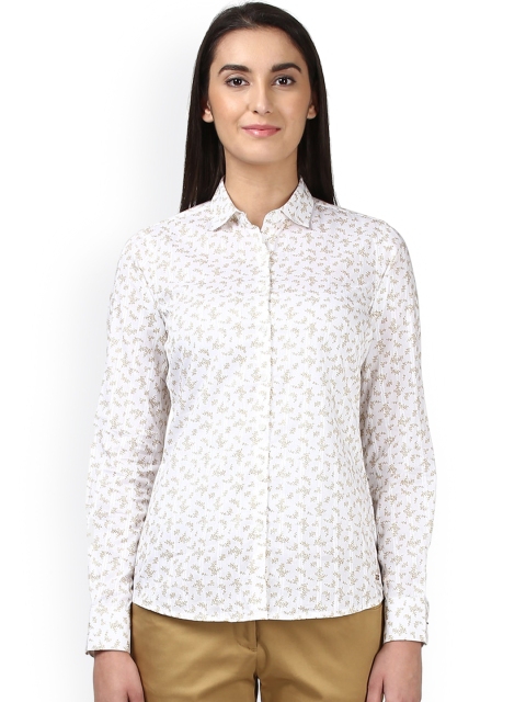 

Park Avenue Women Brown And White Regular Fit Printed Formal Shirt